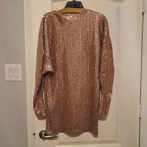 Zara Trafaluc Rose Gold Seqin Mini Dress